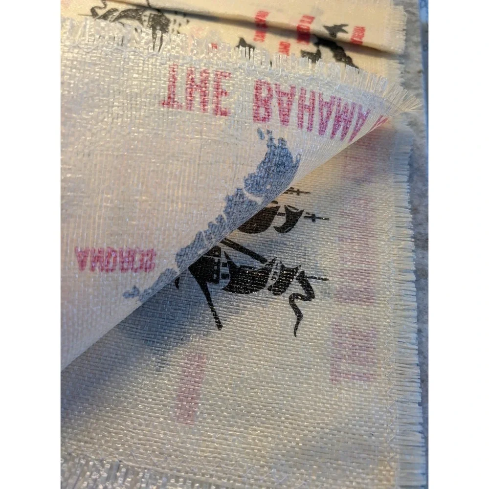Vintage Thin Straw Placemats (4) Map Bahama Islands